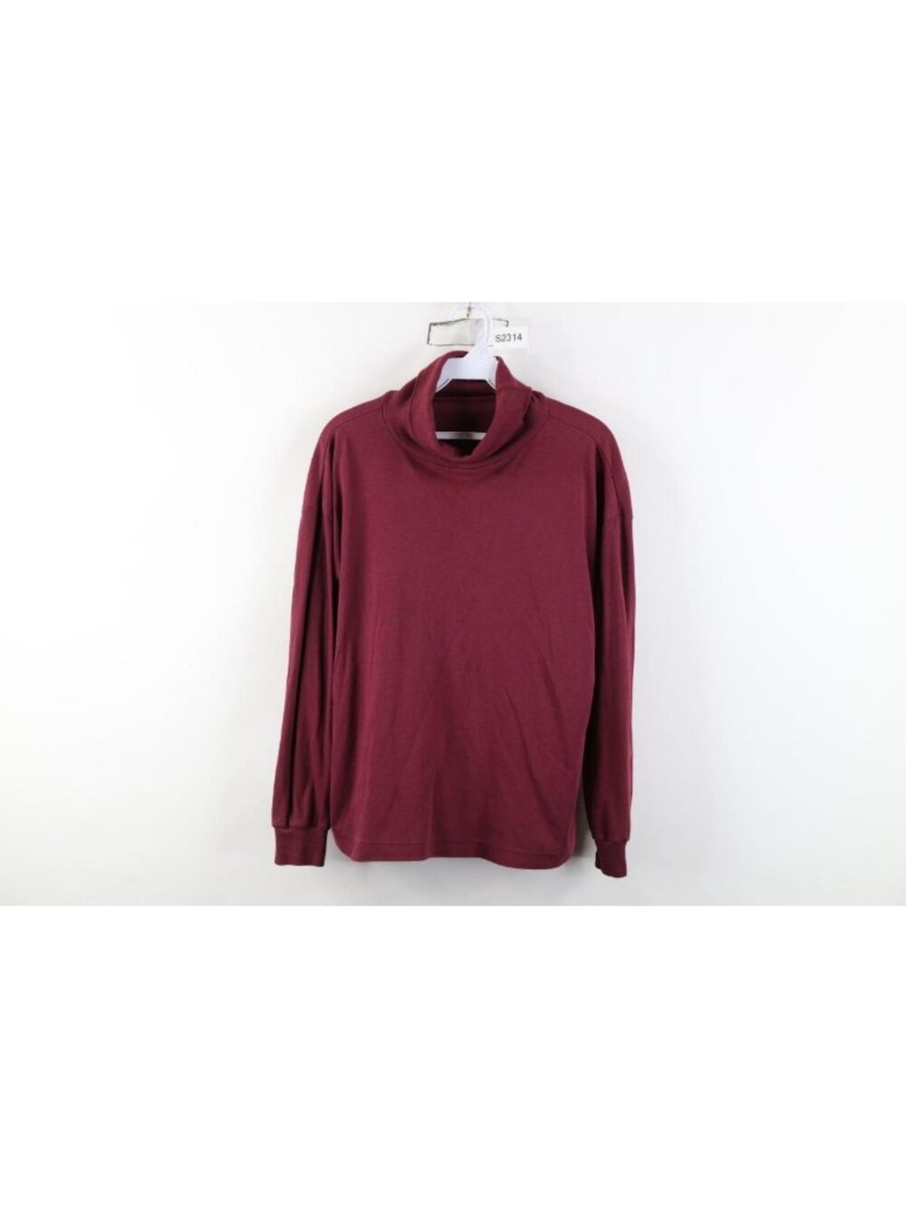 Vintage 90s Streetwear Womens Large Faded Blank Long Sleeve Turtleneck T-Shirt